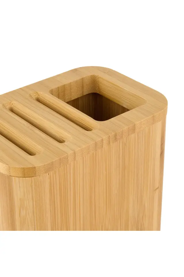 Mien Bambu Bıçak Standı - Kahverengi - 15x10x16,6 cm