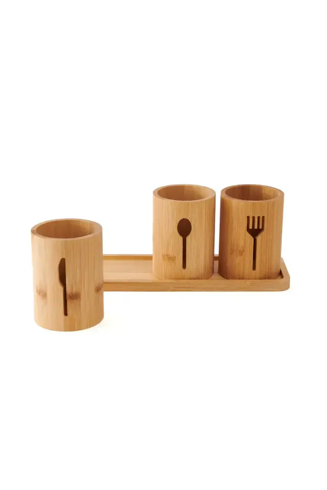 Mien Bambu 3'lü Kaşıklık Seti - Bambu - 9x12 cm + 11x30 cm
