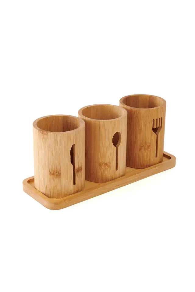 Mien Bambu 3'lü Kaşıklık Seti - Bambu - 9x12 cm + 11x30 cm