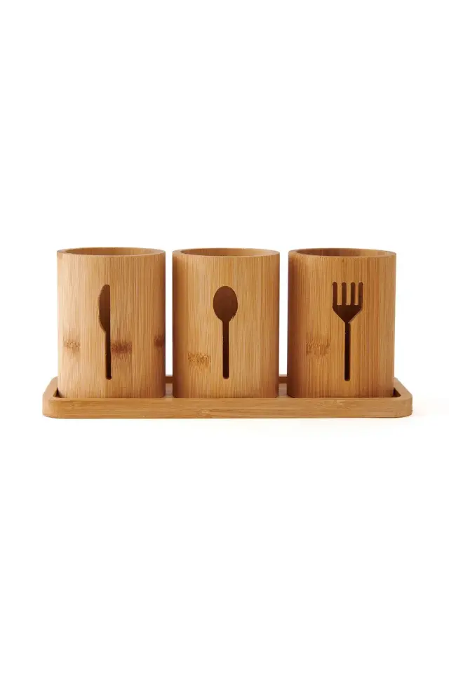 Mien Bambu 3'lü Kaşıklık Seti - Bambu - 9x12 cm + 11x30 cm
