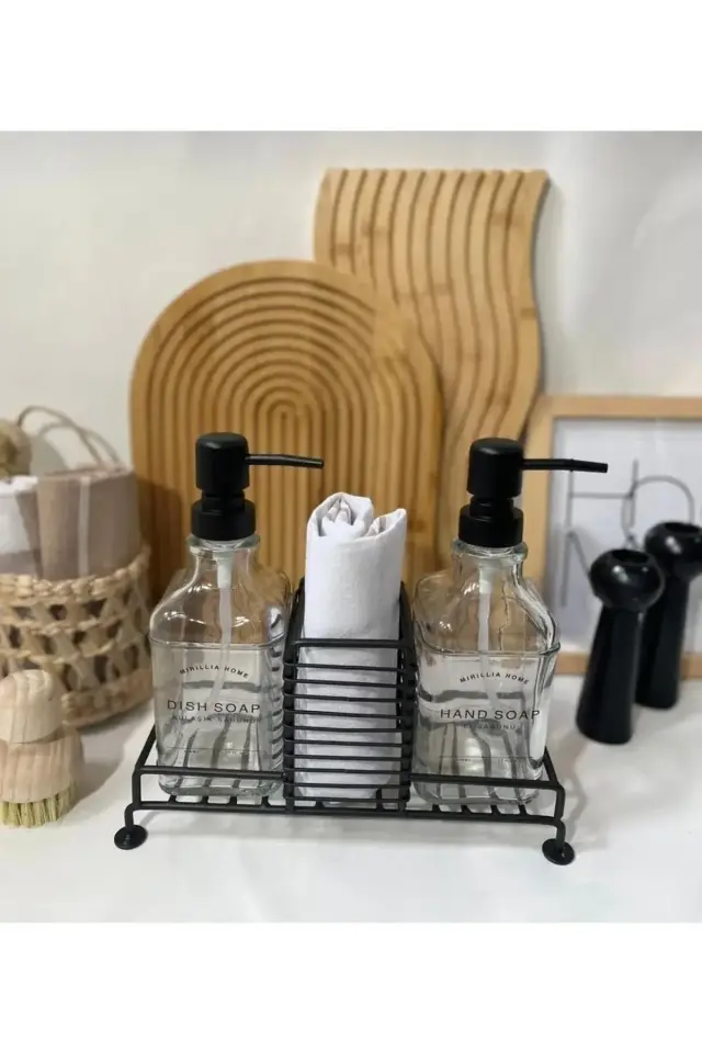 Sıvı Sabunluk 2 Li Standlı Siyah 2116420-b