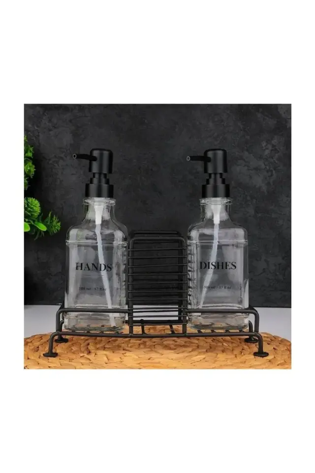 Sıvı Sabunluk 2 Li Standlı Siyah 2116420-b