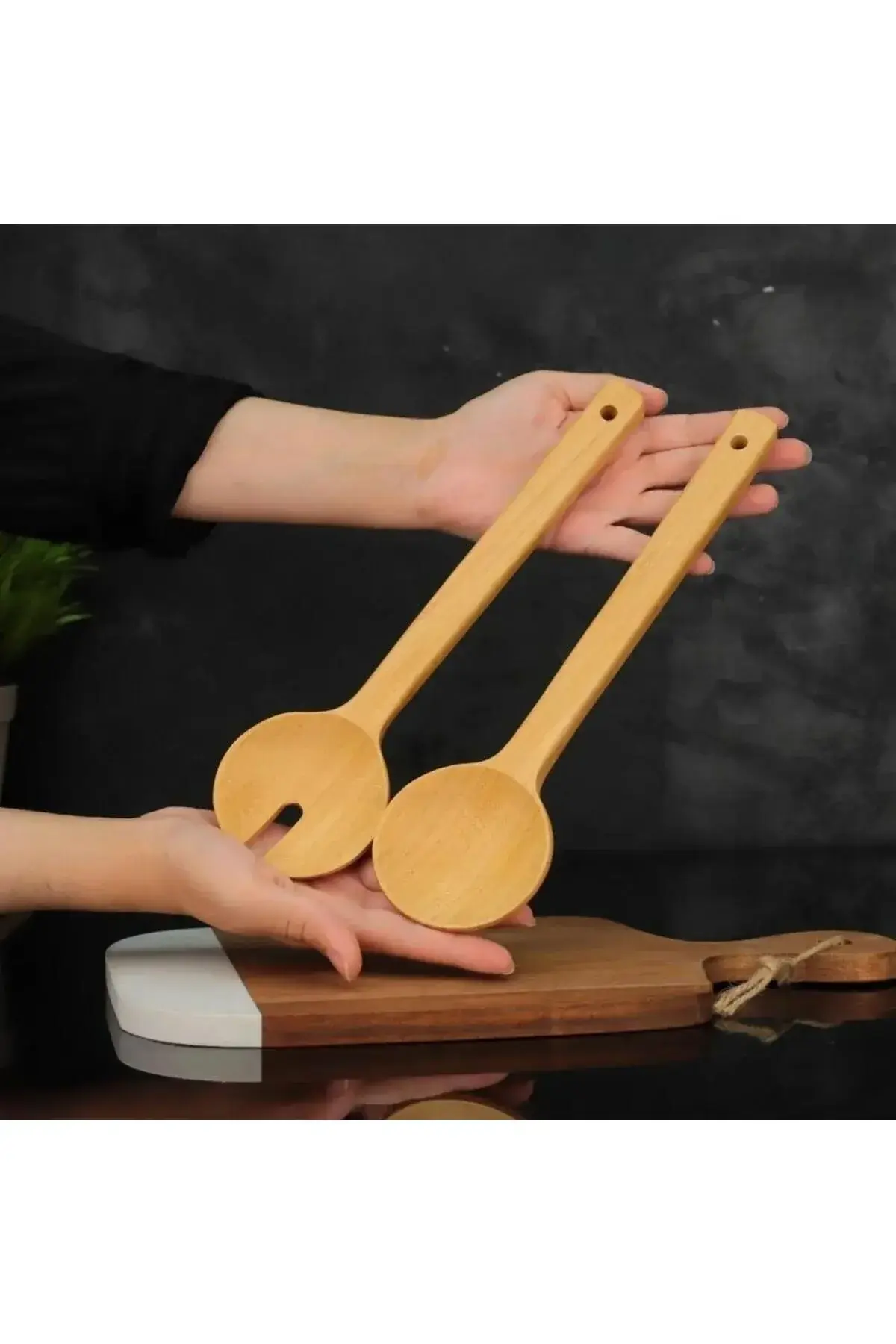 Mien Dayanıklı Bambu 2’li Salata Kaşığı 7B41