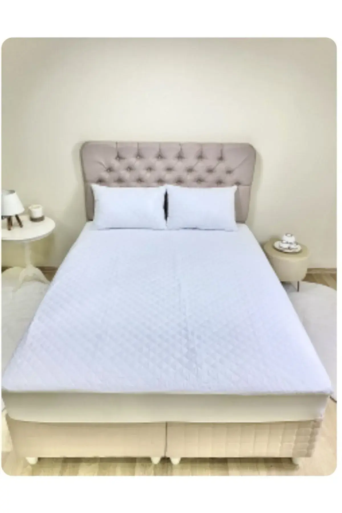 Sıvı Geçirmez Pamuklu Mikro Kapitone Fitted Yatak Alezi 160x200