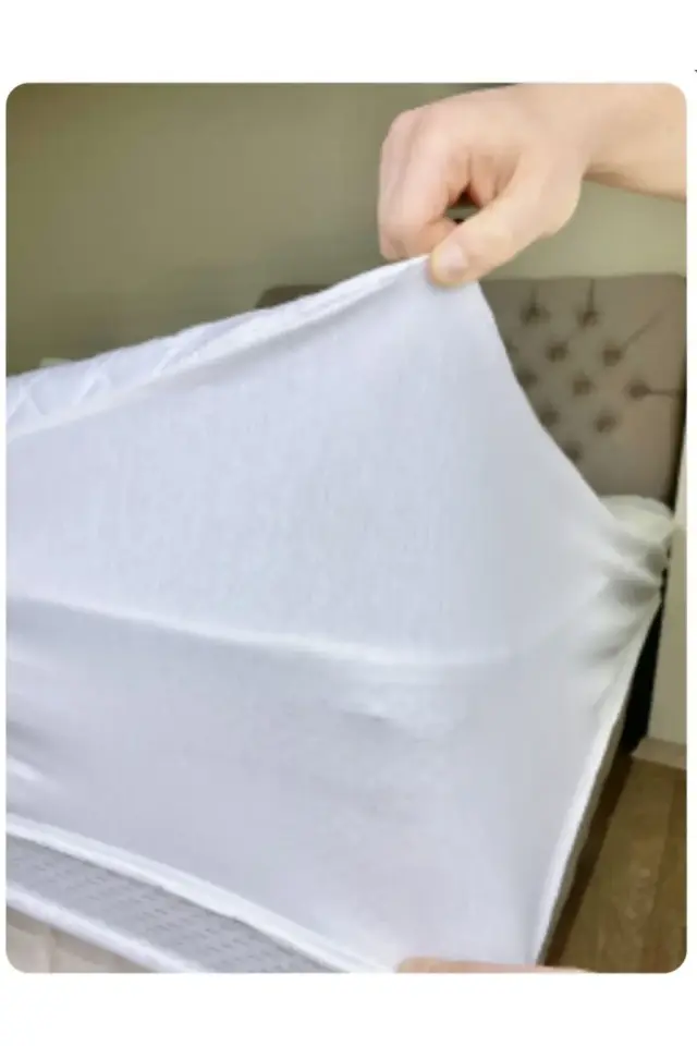 Sıvı Geçirmez Pamuklu Mikro Kapitone Fitted Yatak Alezi 160x200