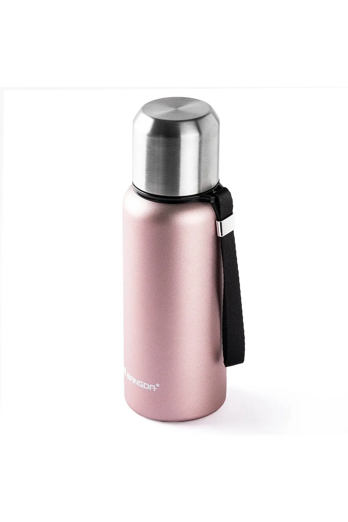 PEMBE ÇİFT KATMANLI SÜZGEÇLİ PASLANMAZ ÇELİK TERMOS 600ML