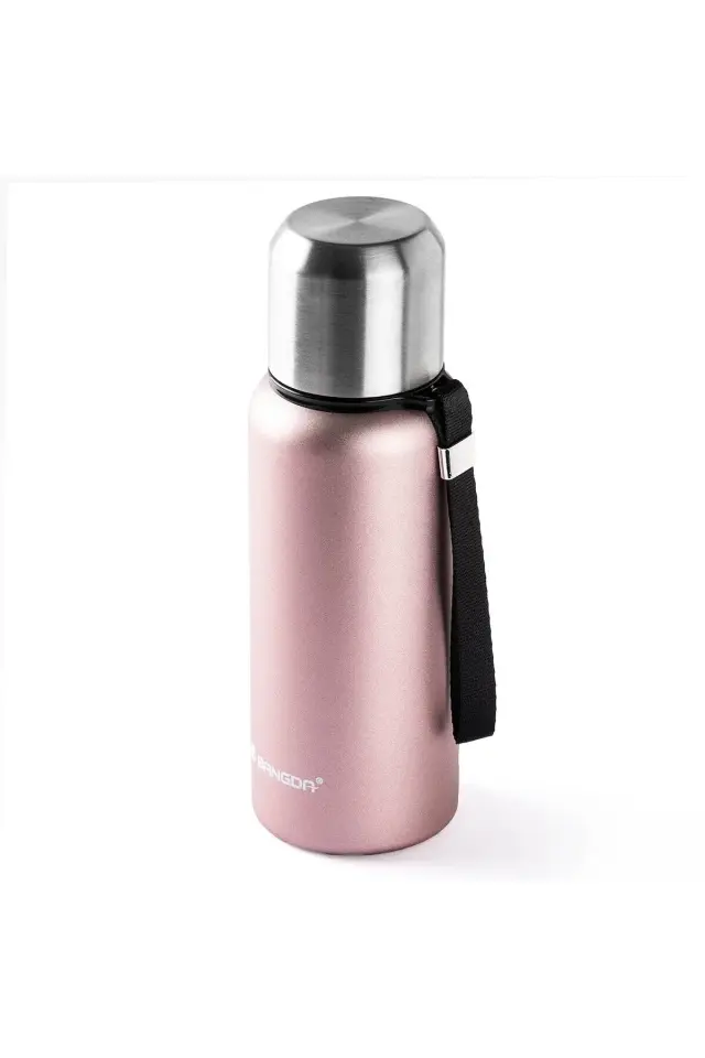 PEMBE ÇİFT KATMANLI SÜZGEÇLİ PASLANMAZ ÇELİK TERMOS 600ML