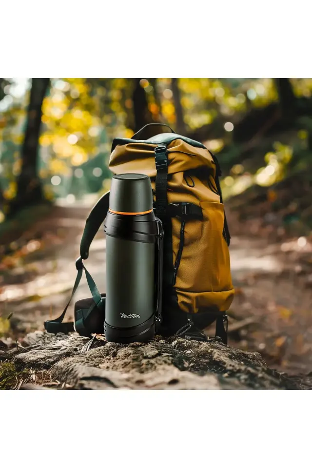 020-01-KOYU YEŞİL PASLANMAZ ÇELİK TUTACAKLI TERMOS 2.5LT