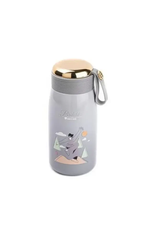 Okadi Gri Desenli Paslanmaz Çelik Termos 320ml