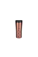 Pembe Rose Gold Yıldız Desenli Paslanmaz Çelik Termos Bardak 470ml