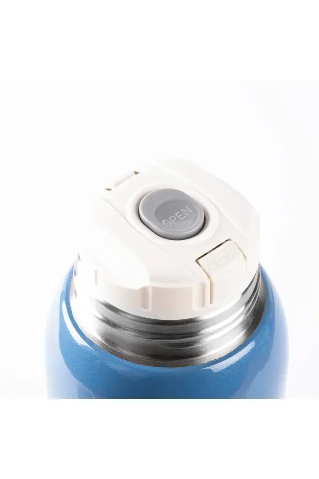 KAKE MAVİ AYICIK DESENLİ ÇİFT KAPAKLI ÇOCUK TERMOSU 600ML