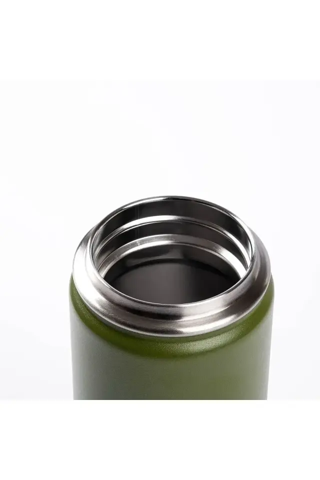 024-01-YEŞİL ÇİFT KATMANLI  PASLANMAZ ÇELİK TERMOS SU ŞİŞESİ 500ML