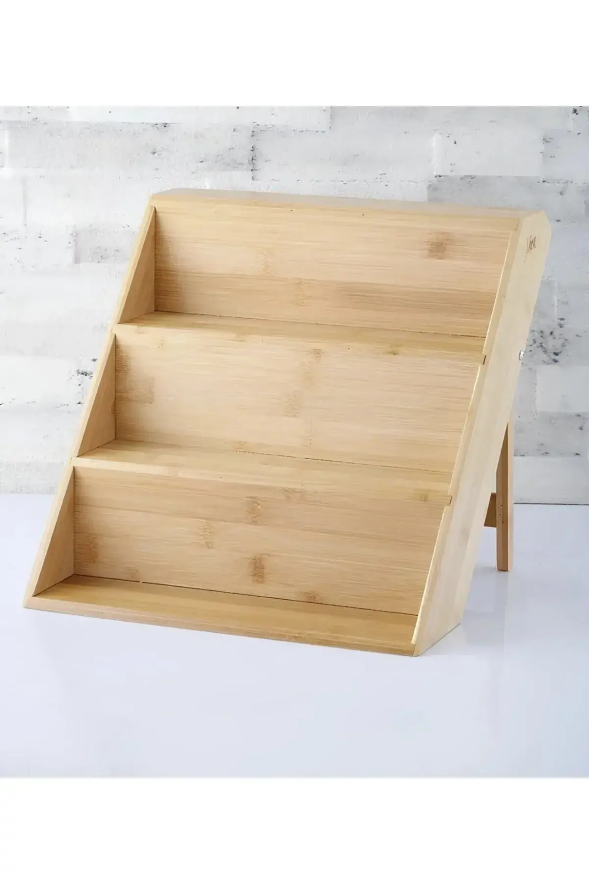 Bambu 3 Katlı Katlanır Ayaklı Baharatlık Standı Çekmece İçi Baharatlık Standı
