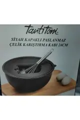 Siyah Karıştırma Kabı 24 Cm