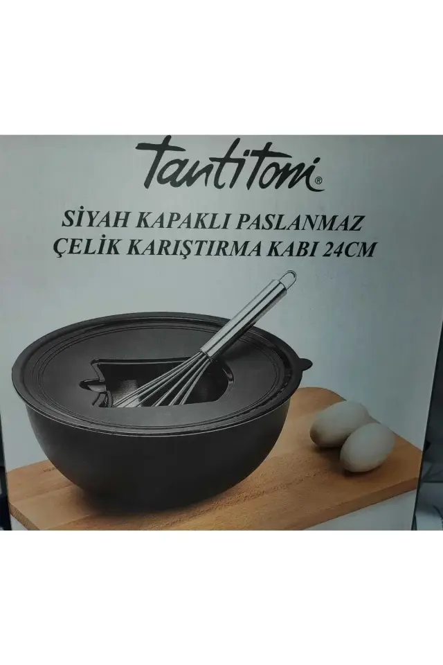 Siyah Karıştırma Kabı 24 Cm