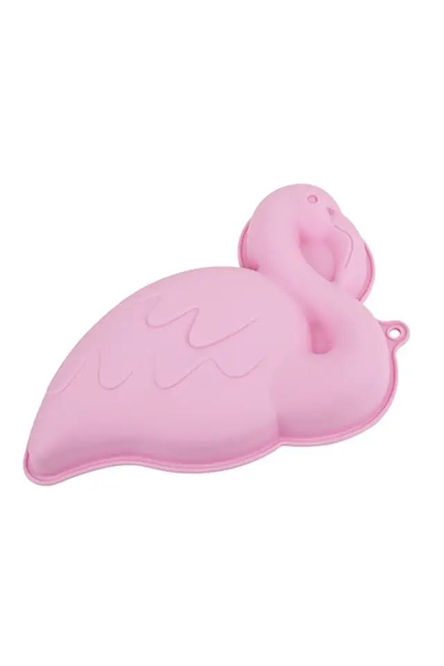 Açık Pembe Flamingo Şekilli Silikon Kek Kalıbı