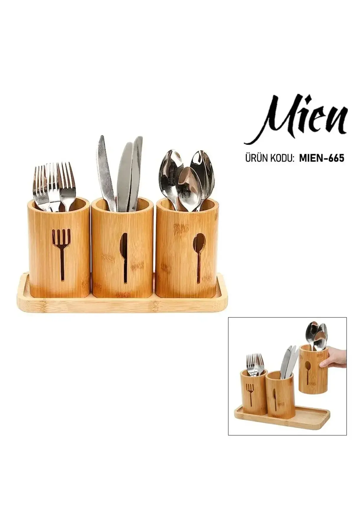 Mien 3'lü Bambu Kaşıklık Seti