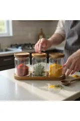 AKASYA KAPAKLI CAM KAVANOZ 600ML AKASYA STANDLI KAVANOZ