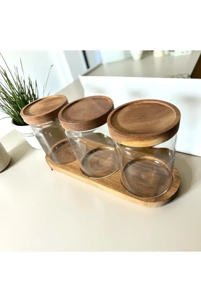 AKASYA KAPAKLI CAM KAVANOZ 600ML AKASYA STANDLI KAVANOZ