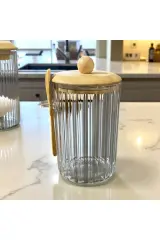 Kaşıklı Cam Kavanoz seti Vakumlu Kapak 650,1000,1350 ml 3 adet KAVANOZ