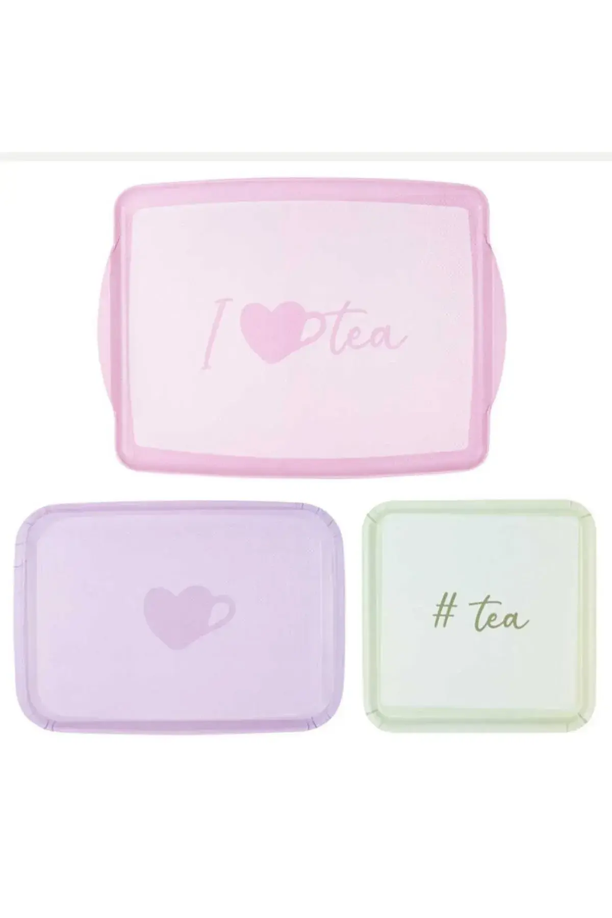 MELAMİN TEA DESENLİ 3LÜ KAYDIRMAZ TEPSİ 25-36-43CM