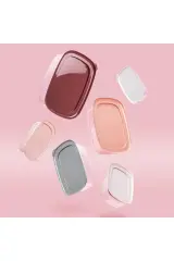 6lı Pembe-gri Çok Renkli Plastik Saklama Kabı Seti