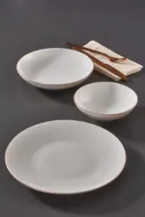 Atina 18 Parça 6 Kişilik Bone Yemek Takımı Cooper Bakır