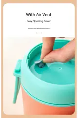 TANTİTONİ PEMBE PASLANMAZ ÇELİK YUVARLAK 2 KATLI PEMBE-YEŞİL PLASTİK KAŞIKLI YEMEK TAŞIMA KABI 710ML