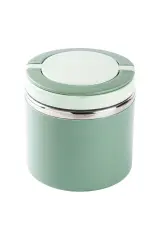 024-01-TEDEMEI YEŞİL PASLANMAZ ÇELİK 2 KATLI YUVARLAK YEMEK TAŞIMA KABI 930ML