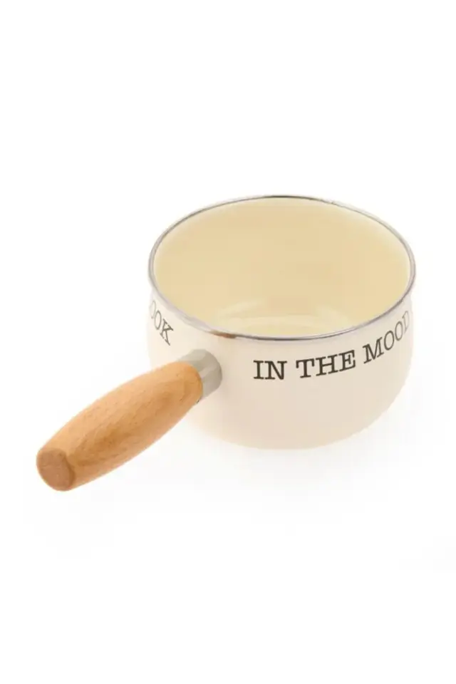 Mien Bubble Emaye Sos Tavası - Krem - 14 cm Emy-1009b