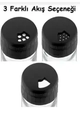 Mars 3 Lü Tuzluk Biberlik Seti Baharatlık, Ahşap Stantlı Baharatlık