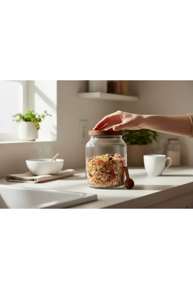 Akasya Mega Cam Kavanoz 2000 ml, Vakumlu kapaklı Erzak kavanozu , Çok amaçlı Kavanoz