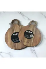 2'li Akasya kesim panosu,Yuvarlak Akasya Kesme tahtası 24x32 & 28x38