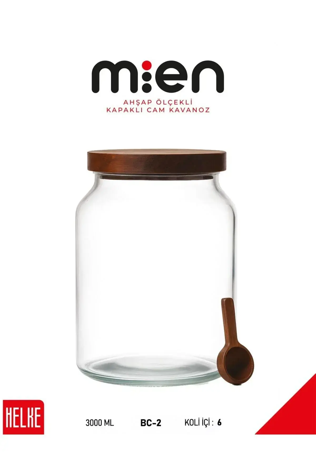 Akasya Mega Cam Kavanoz 3000 ml, Vakumlu kapaklı Erzak kavanozu , Çok amaçlı Kavanoz