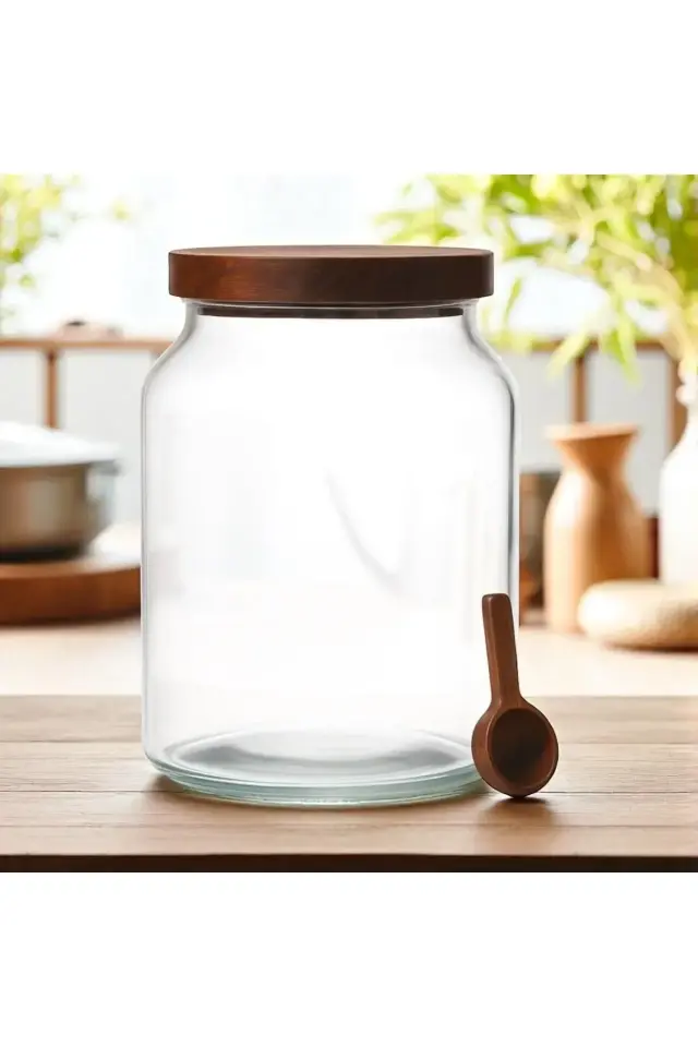 Akasya Mega Cam Kavanoz 3000 ml, Vakumlu kapaklı Erzak kavanozu , Çok amaçlı Kavanoz