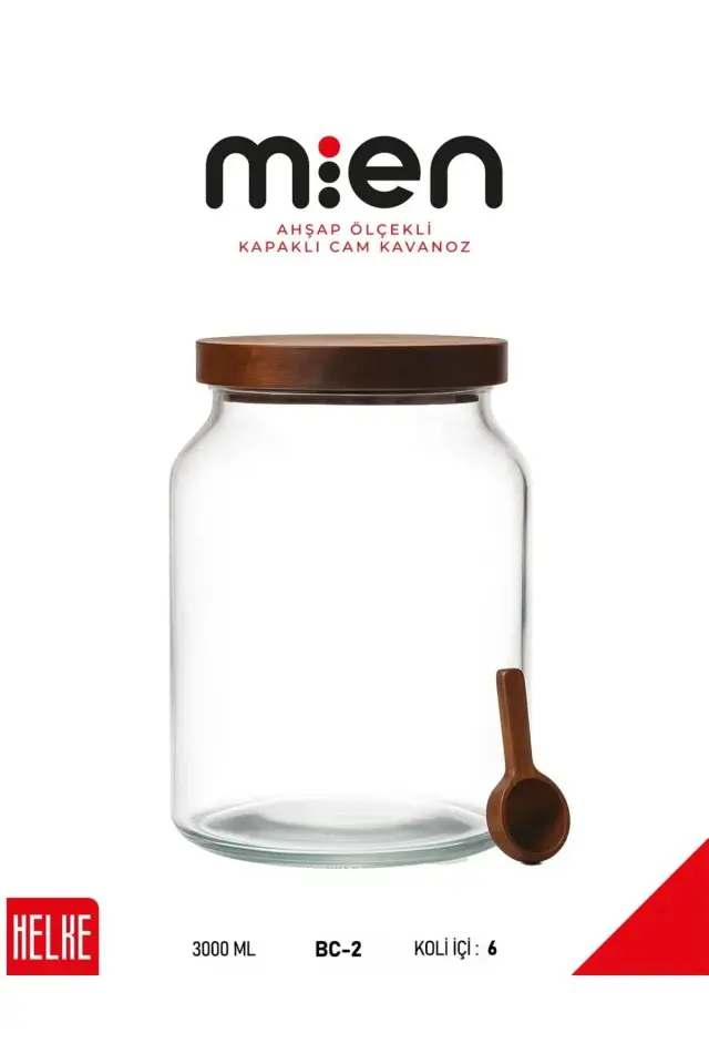 Akasya Mega Cam Kavanoz 3000 ml, Vakumlu kapaklı Erzak kavanozu , Çok amaçlı Kavanoz