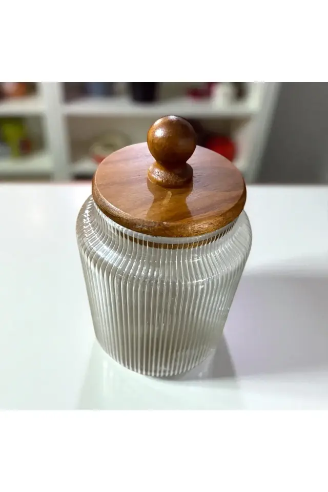 Akasya Ball Cam Kavanoz-1200ml , Cam Akasya Kapaklı Kavanoz,Çok Amaçlı Kavanoz