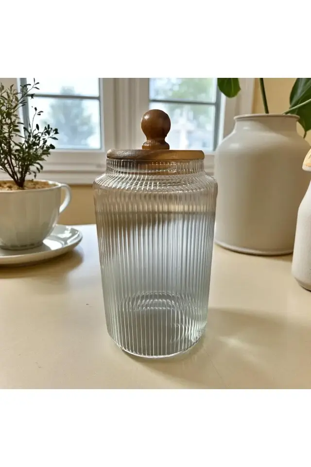 Akasya Ball Cam Kavanoz-1700ml , Cam Akasya Kapaklı Kavanoz,Çok Amaçlı Kavanoz