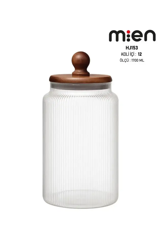 Akasya Ball Cam Kavanoz-1700ml , Cam Akasya Kapaklı Kavanoz,Çok Amaçlı Kavanoz