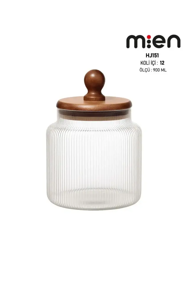 Akasya Ball Cam Kavanoz-900ml , Cam Akasya Kapaklı Kavanoz,Çok Amaçlı Kavanoz