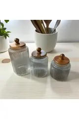 Akasya Ball Cam Kavanoz Set, Cam Akasya Kapaklı Kavanoz,Çok Amaçlı Kavanoz,900.1200.1700ml