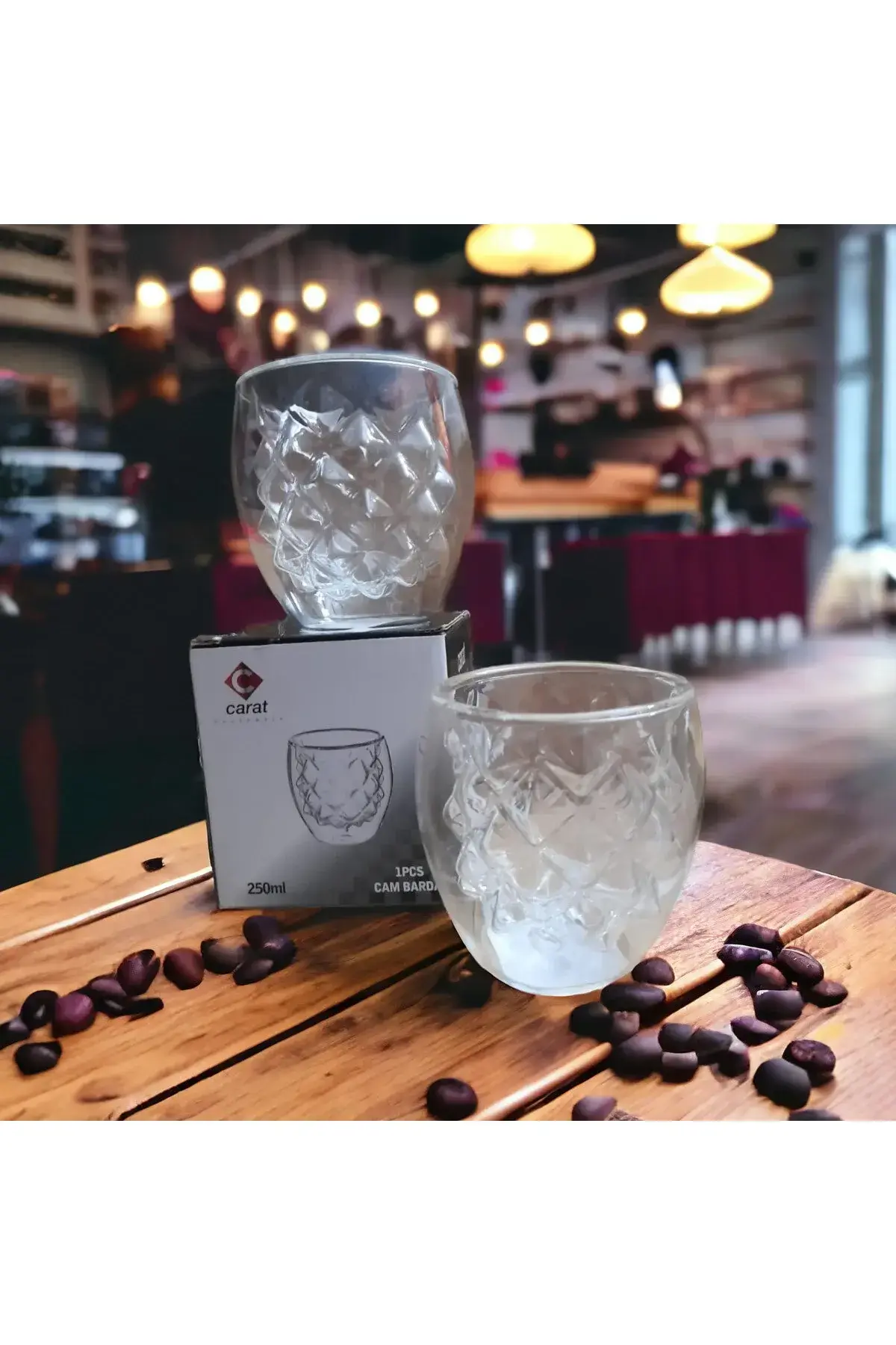 2 Adet Çift Cidarlı Borosilikat Ince Cam Kupa 250ml 2 Adet