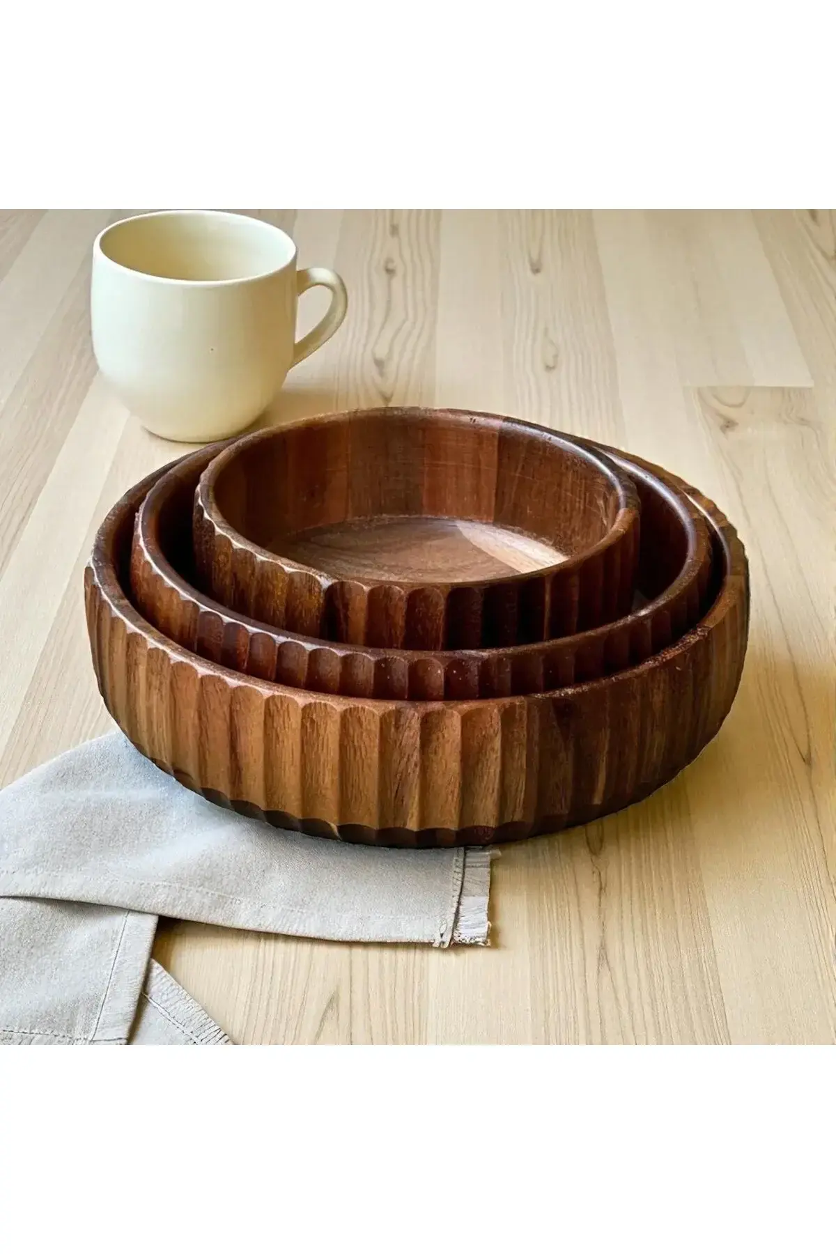 Curve 22-19-15 cm Akasya Kase 3'lü Set