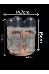 Sofia 6'lı Dönen baharatlık , Ahşap standlı 360 dönen baharatlık seti