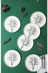 Dreams 6' lı Pasta Tabağı , Desenli Pasta Tabağı