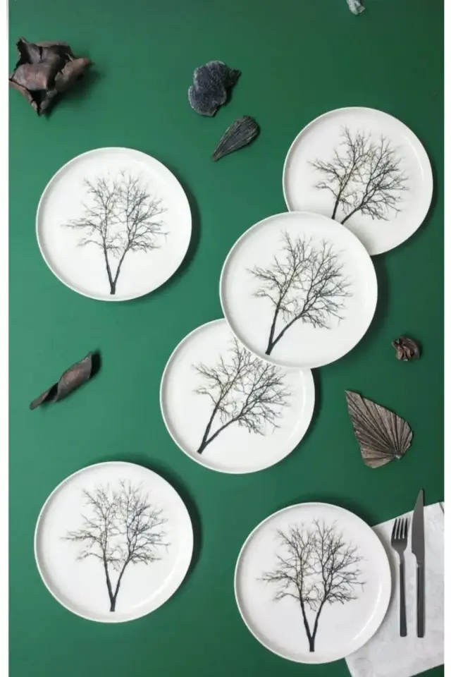 Dreams 6' lı Pasta Tabağı , Desenli Pasta Tabağı