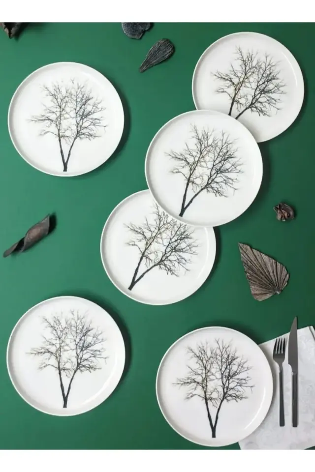 Dreams 6' lı Pasta Tabağı , Desenli Pasta Tabağı