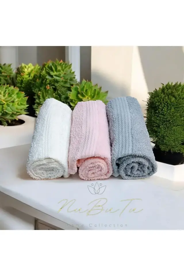 Pamuklu 3'lü El Yüz Havlusu ,renkli El Yüz Havlusu 50 X 85