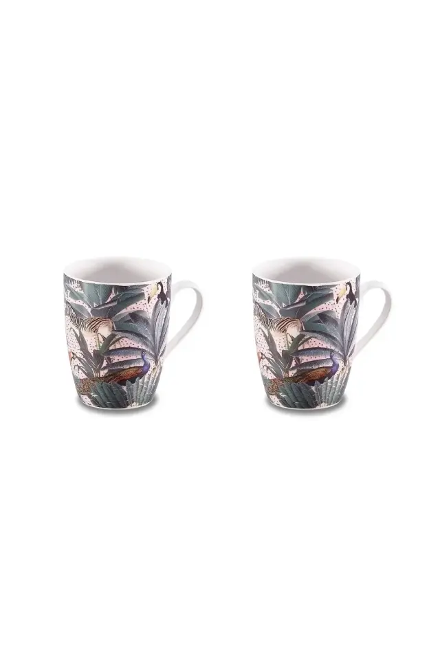 Porselen Mugs Kupa-korkmaz Forest Baskılı Kupa Bardak-2'li Takım Kupa