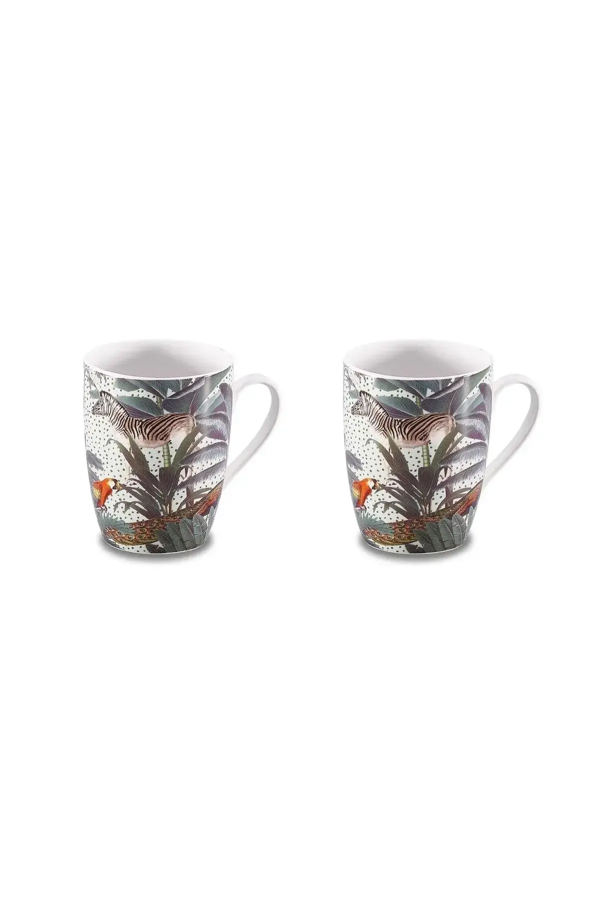 Porselen Mugs Kupa-korkmaz Forest-1 Baskılı Kupa Bardak-2'li Takım Kupa